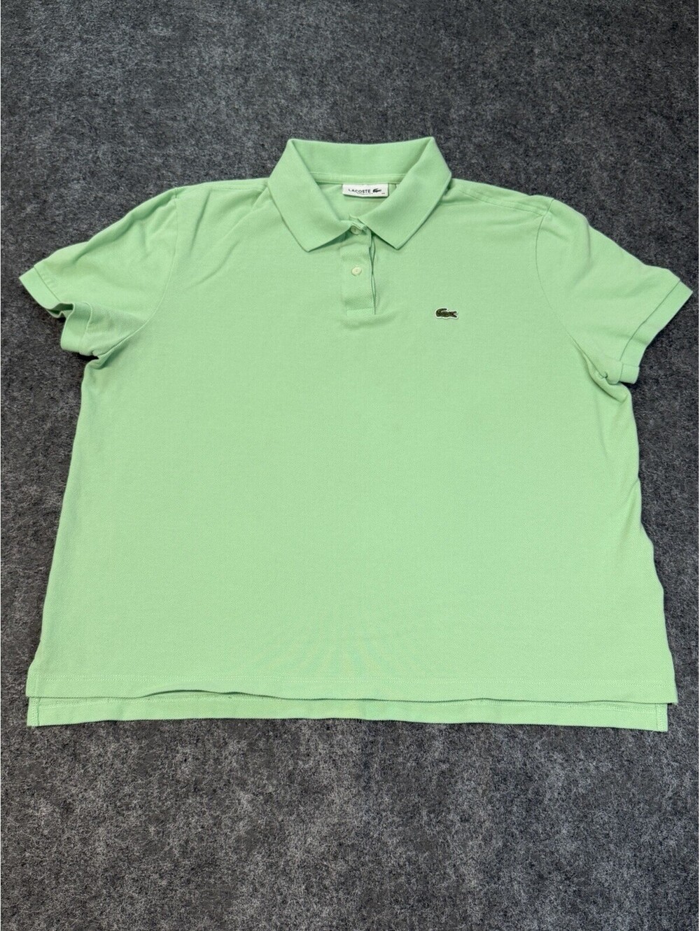 Lacoste Mens 46 Green Regular Fit Short Sleeve Cotton Pique Polo Shirt Croc
